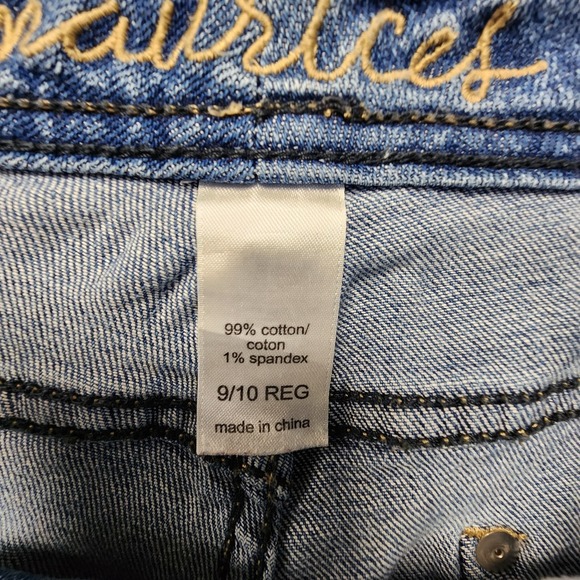 Maurices Distressed Patched Ankle Jeans Womens Size 9/10 Regular Blue Stretch - Picture 7 of 12